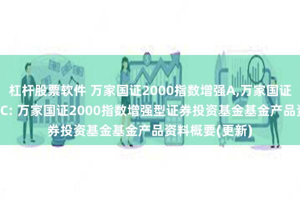 杠杆股票软件 万家国证2000指数增强A,万家国证2000指数增强C: 万家国证2000指数增强型证券投资基金基金产品资料概要(更新)