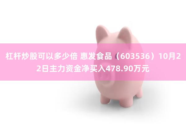 杠杆炒股可以多少倍 惠发食品（603536）10月22日主力资金净买入478.90万元