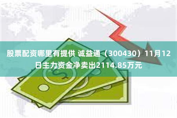 股票配资哪里有提供 诚益通（300430）11月12日主力资金净卖出2114.85万元