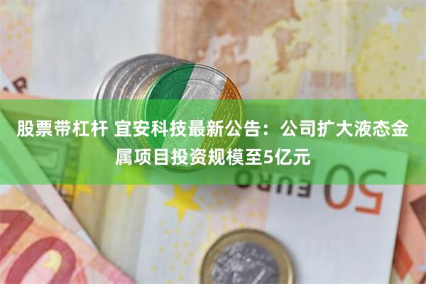 股票带杠杆 宜安科技最新公告：公司扩大液态金属项目投资规模至5亿元